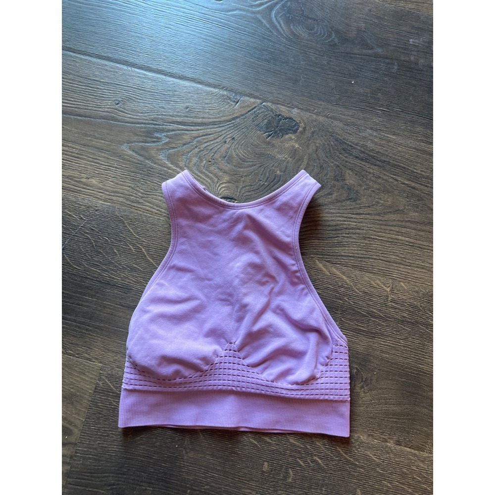 Sweaty Betty Purple Seamless High Neck Mesh Racerback Sports Bra Top Lilac Xs